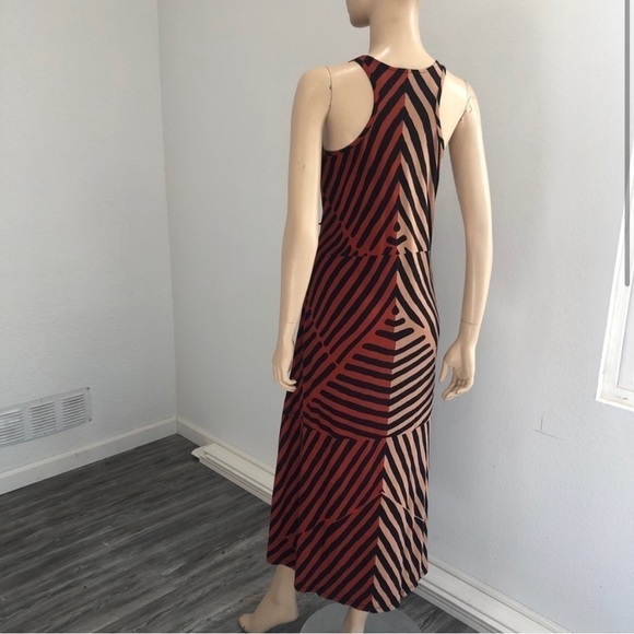 LOFT maxi dress Chevron brown, black& orange - Picture 7 of 13